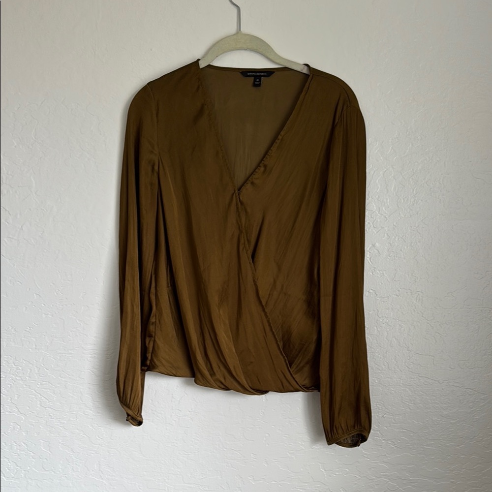 Banana Republic Olive Green Wrap Top